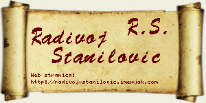 Radivoj Stanilović vizit kartica